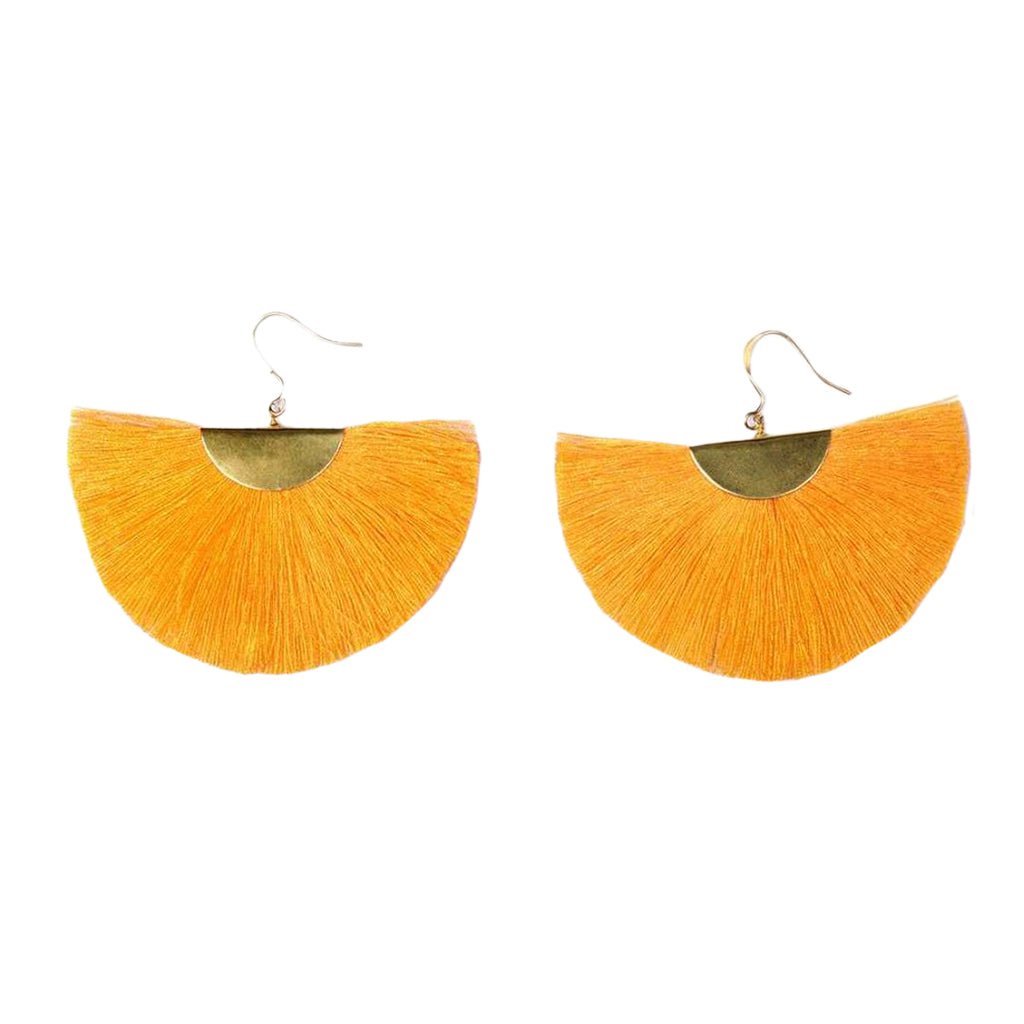 Half Moon Fan Earrings - RoshelLuxe.com